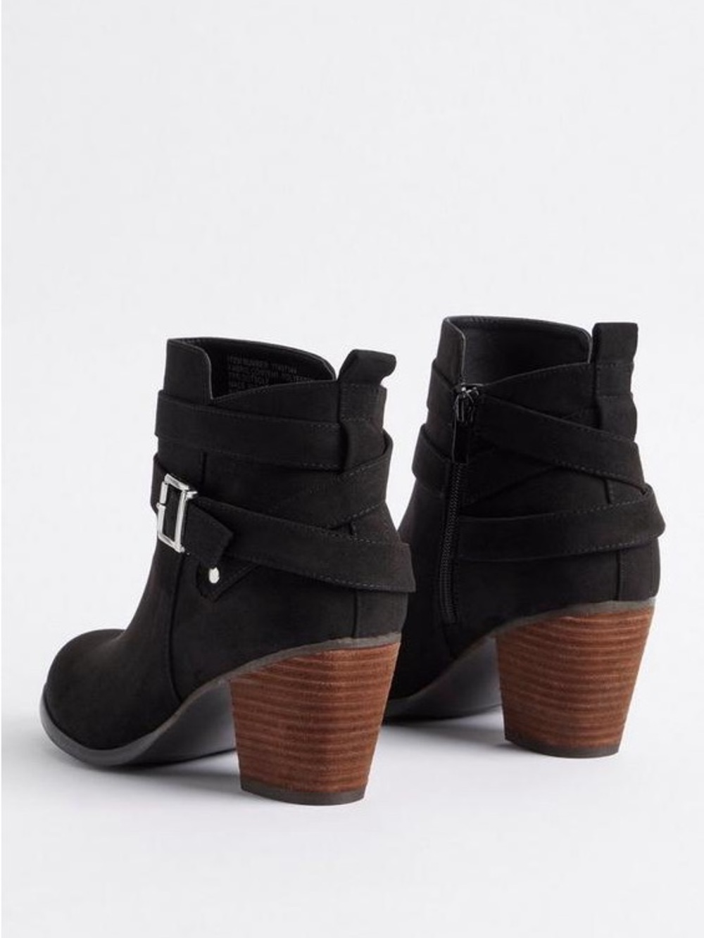 Torrid Stacked Ankle Bootie - Black (WW) - Picture 3 of 12